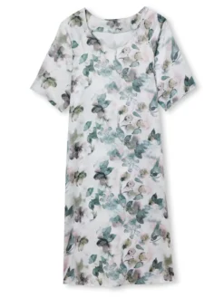 Robe effet satiné manches larges