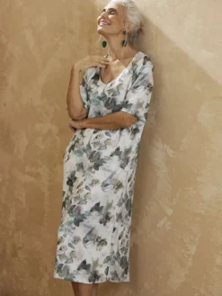 Robe effet satiné manches larges