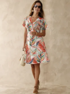 Robe en maille effet portefeuille