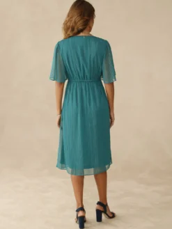 Robe en voile avec fil métallisé