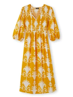 Robe longue à smocks