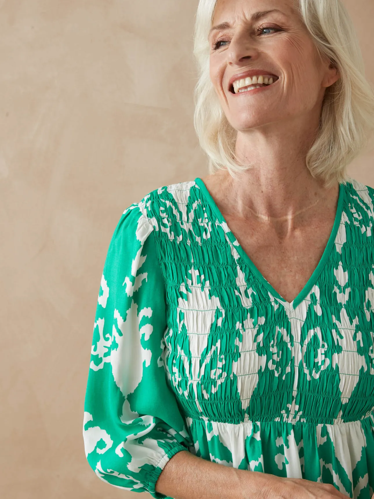 Robe longue à smocks