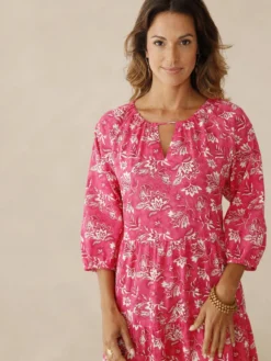 Robe longue à volants