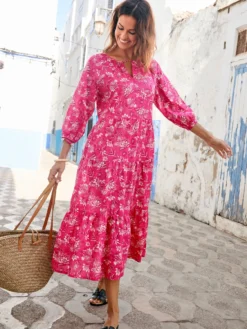 Robe longue à volants