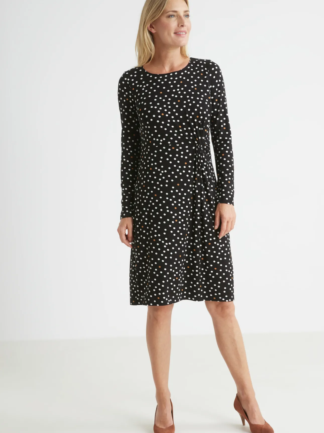 Robe maille fluide drapé fantaisie