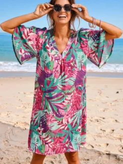 Robe manches papillon