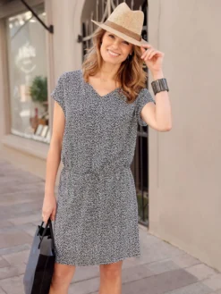Robe 3 trous tissu fluide