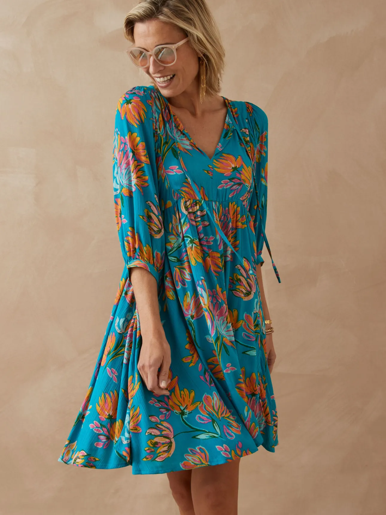 Robe évasée en crêpe