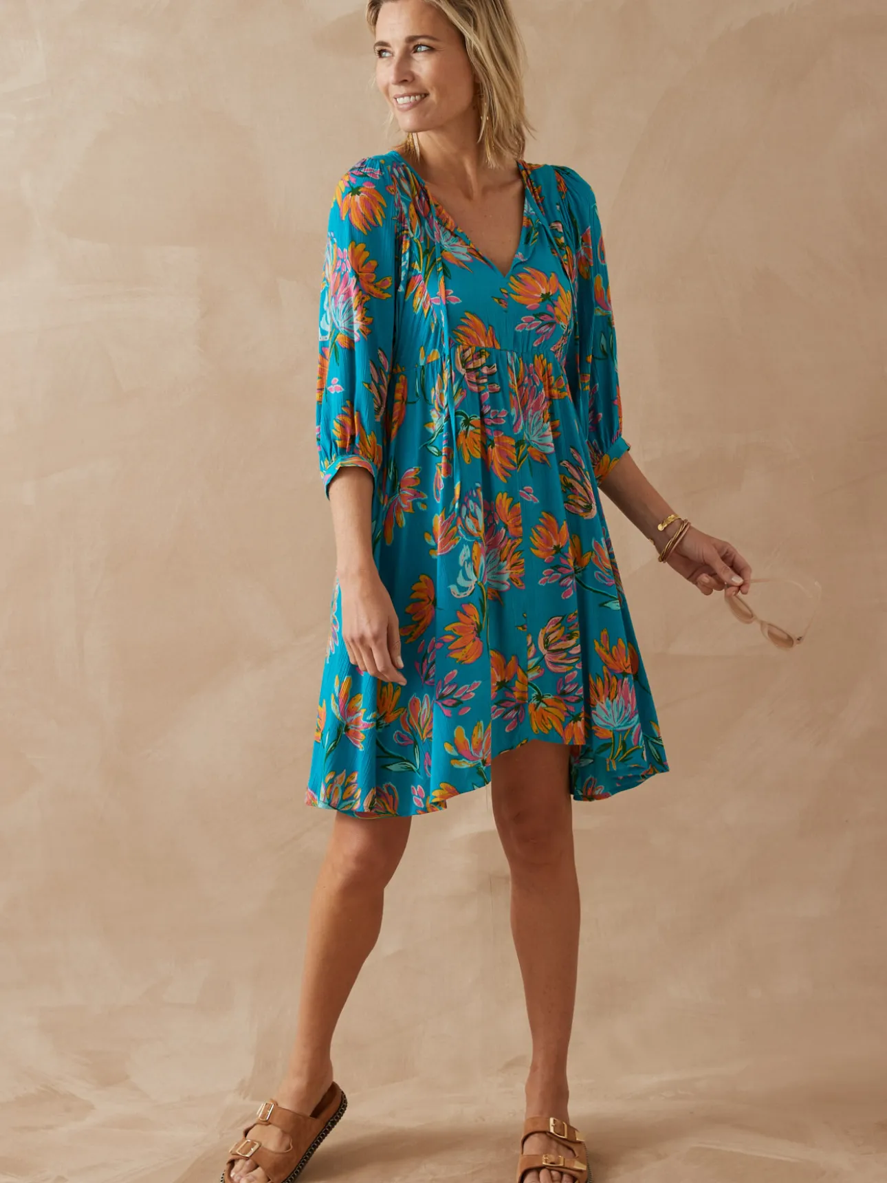 Robe évasée en crêpe