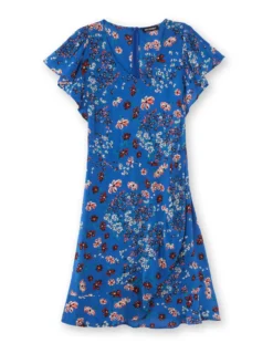 Robe à volants, manches courtes