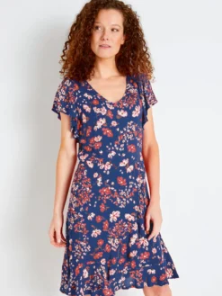 Robe à volants, manches courtes