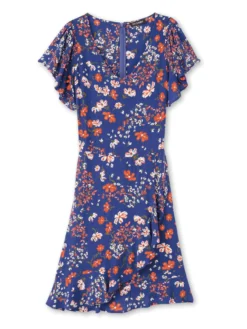 Robe à volants, manches courtes