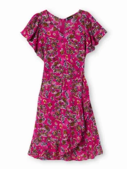 Robe à volants, manches courtes