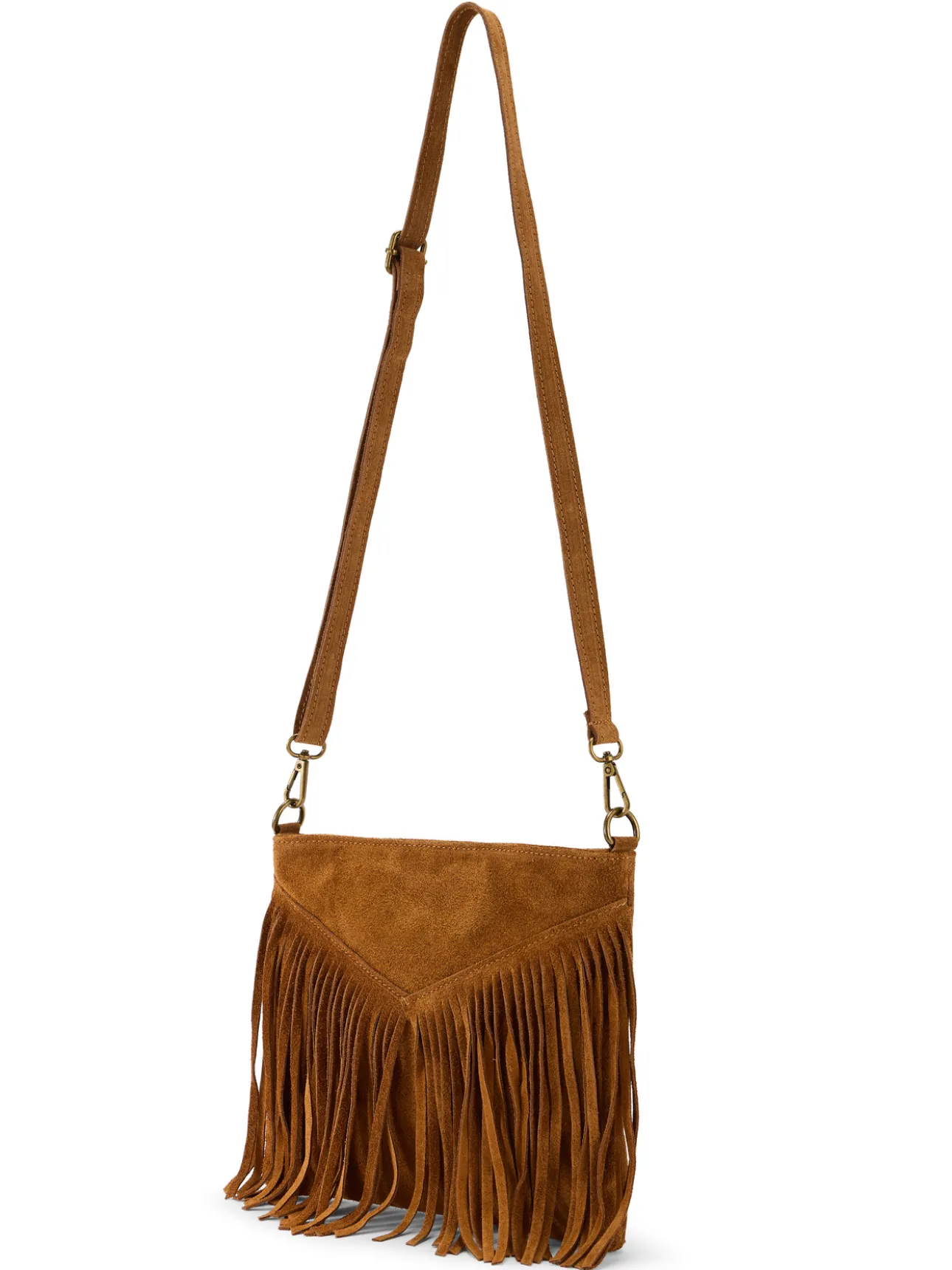 Sac bandoulière cuir et franges