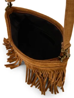 Sac bandoulière cuir et franges