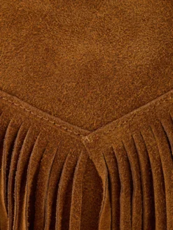 Sac bandoulière cuir et franges