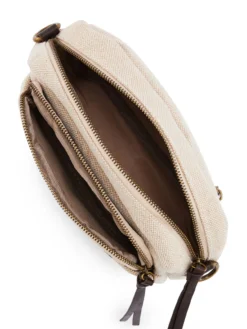 Sac bandoulière effet toile de jute