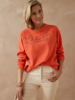 Sweat-shirt brodé en molleton
