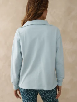 Sweat-shirt col camionneur zippé