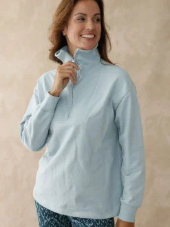 Sweat-shirt col camionneur zippé