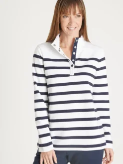 Sweat-shirt rayé col montant