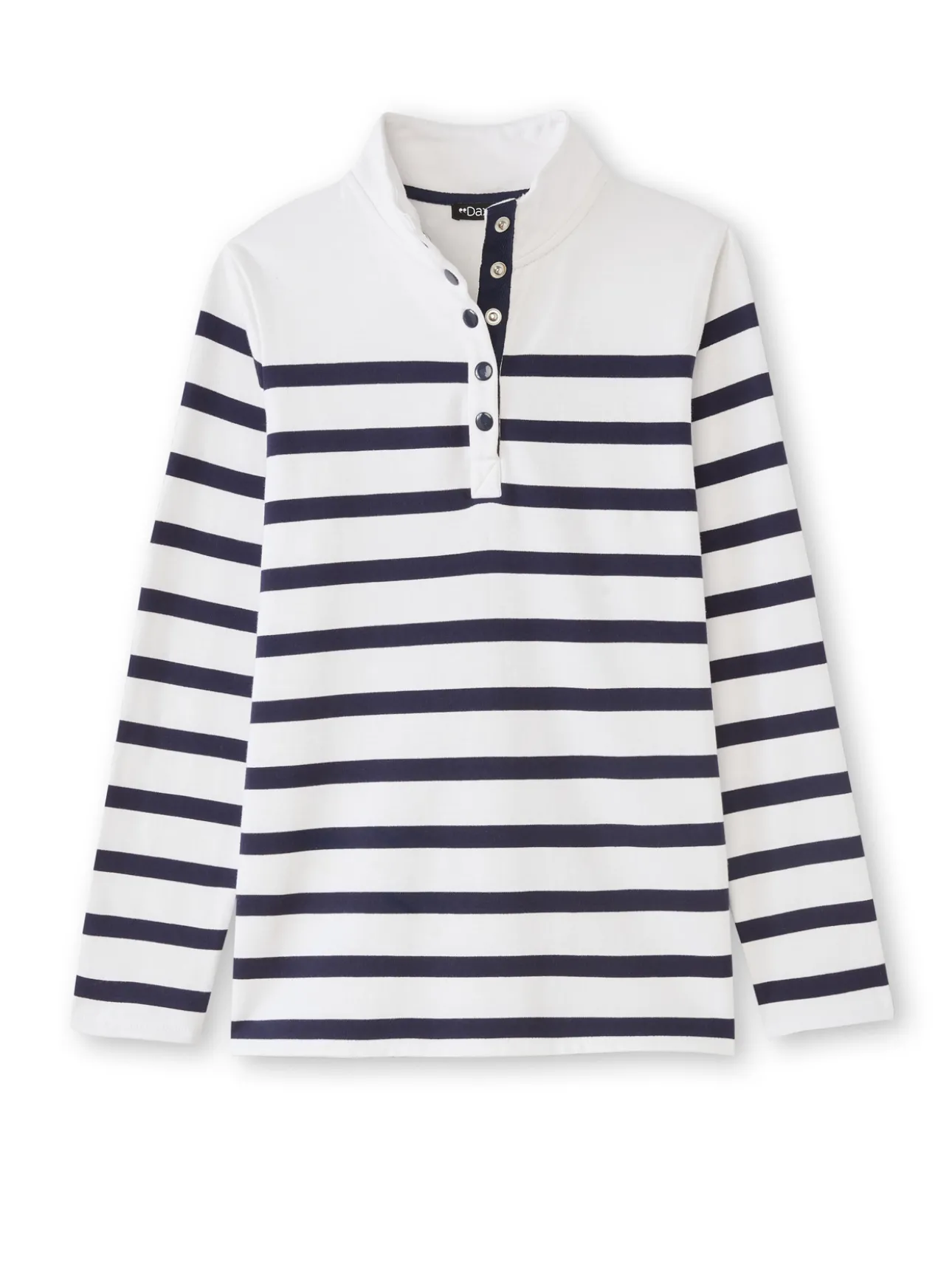 Sweat-shirt rayé col montant