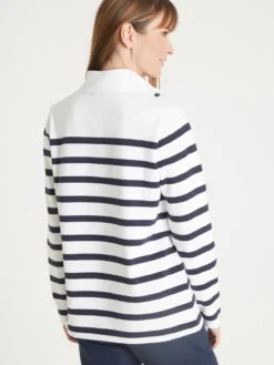 Sweat-shirt rayé col montant