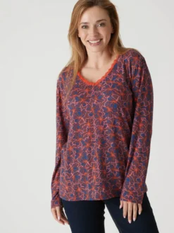 Tee-shirt avec dentelle à l'encolure