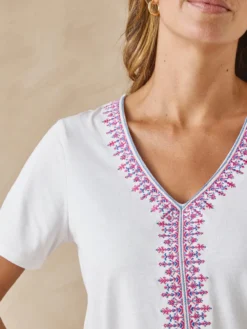 Tee-shirt bordé pur coton