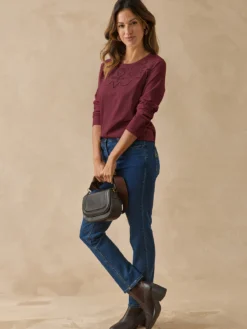 Tee-shirt brodé manches longues