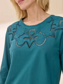 Tee-shirt brodé manches longues