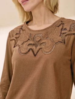 Tee-shirt brodé manches longues