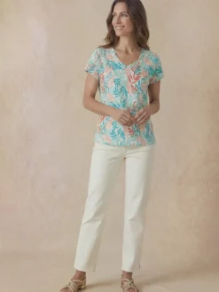 Tee-shirt col V en coton