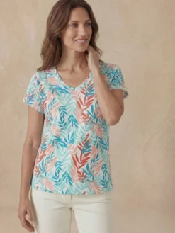 Tee-shirt col V en coton