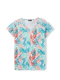 Tee-shirt col V en coton