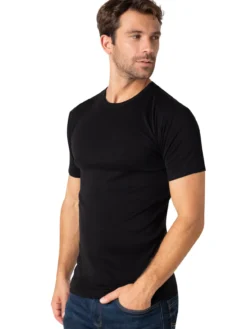 Tee-shirt encolure ronde, pur coton