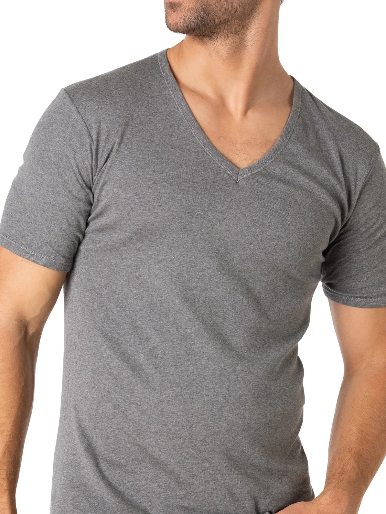Tee-shirt encolure V, pur coton
