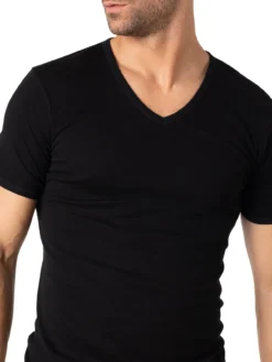 Tee-shirt encolure V, pur coton