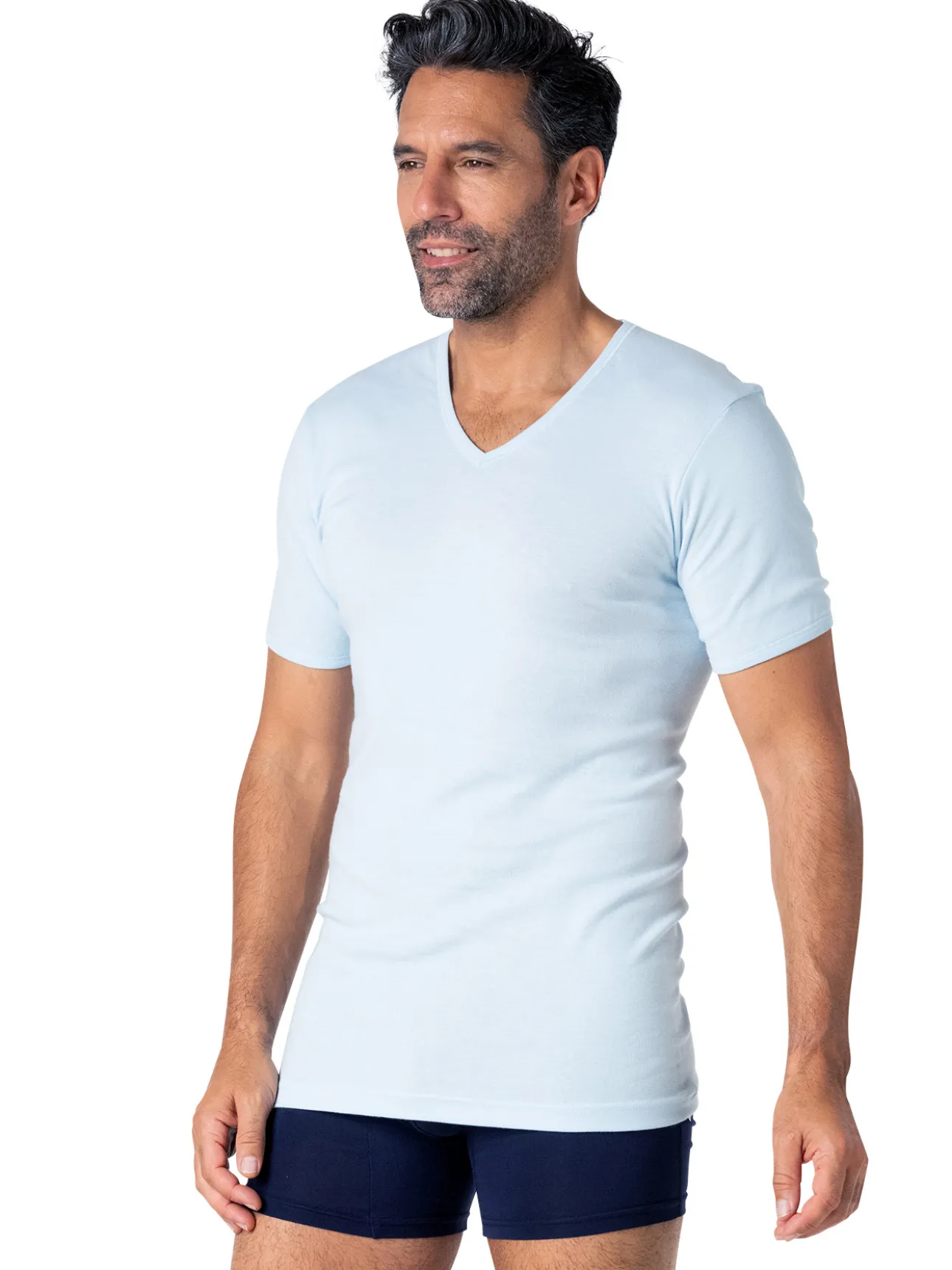 Tee-shirt encolure V, pur coton