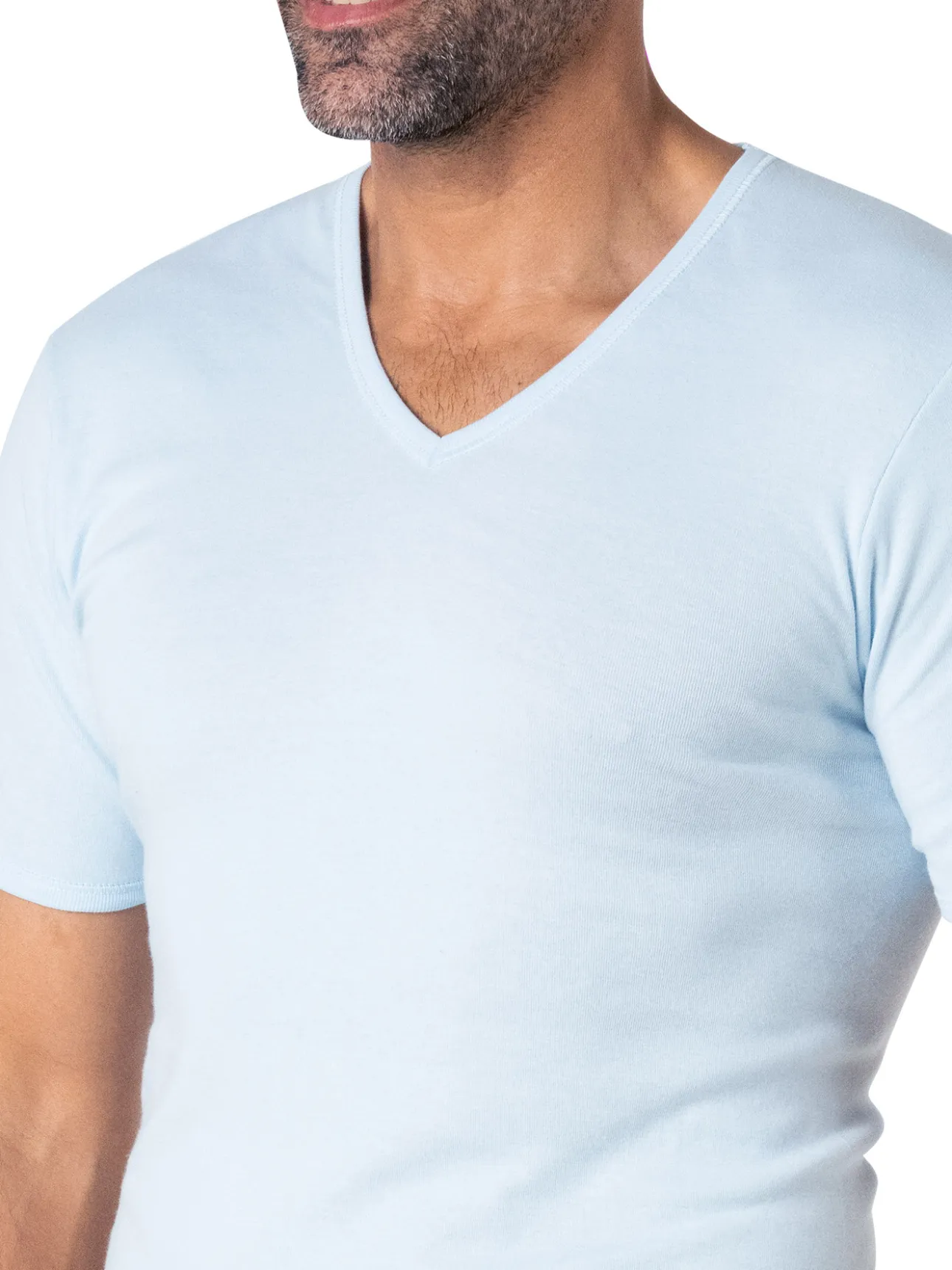 Tee-shirt encolure V, pur coton