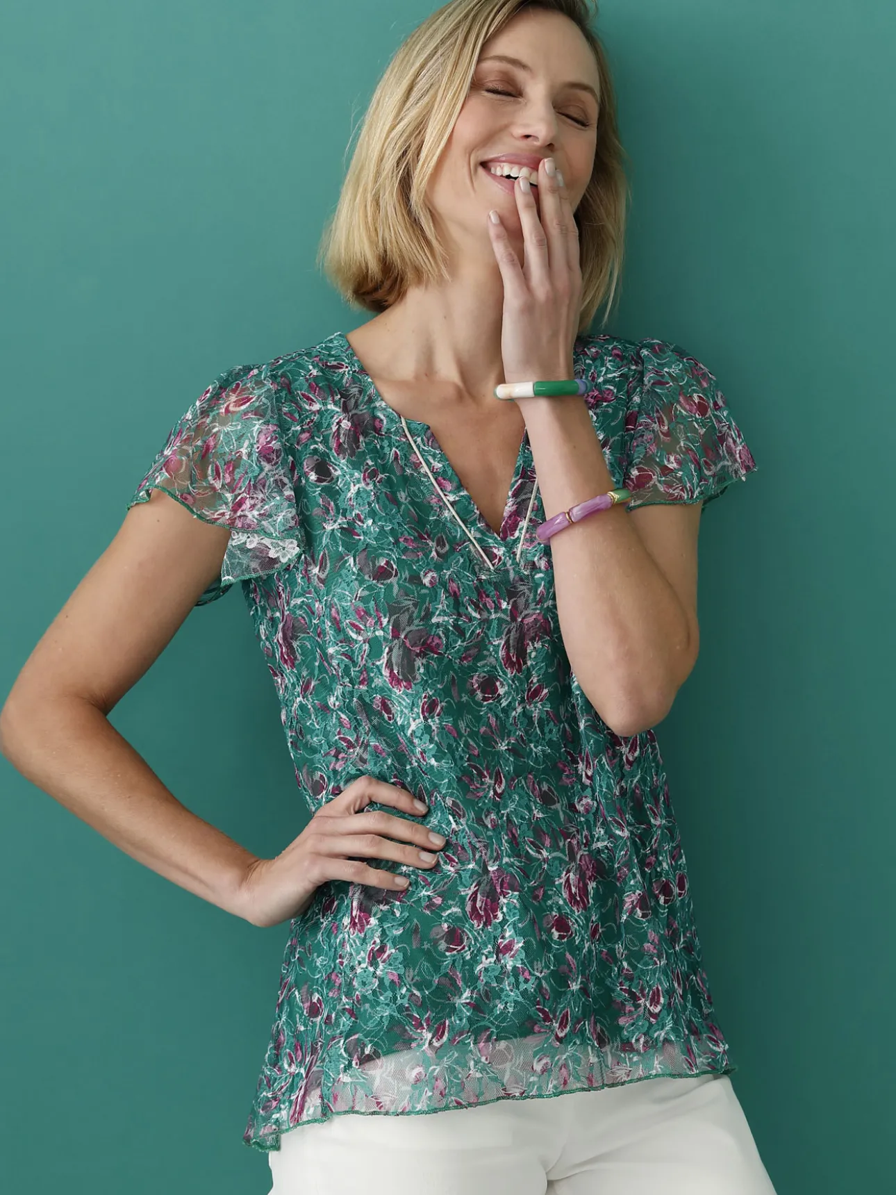 Tee-shirt en maille dentelle