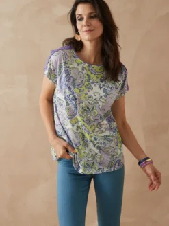 Tee-shirt en maille dévorée