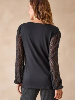 Tee-shirt fantaisie avec dentelle