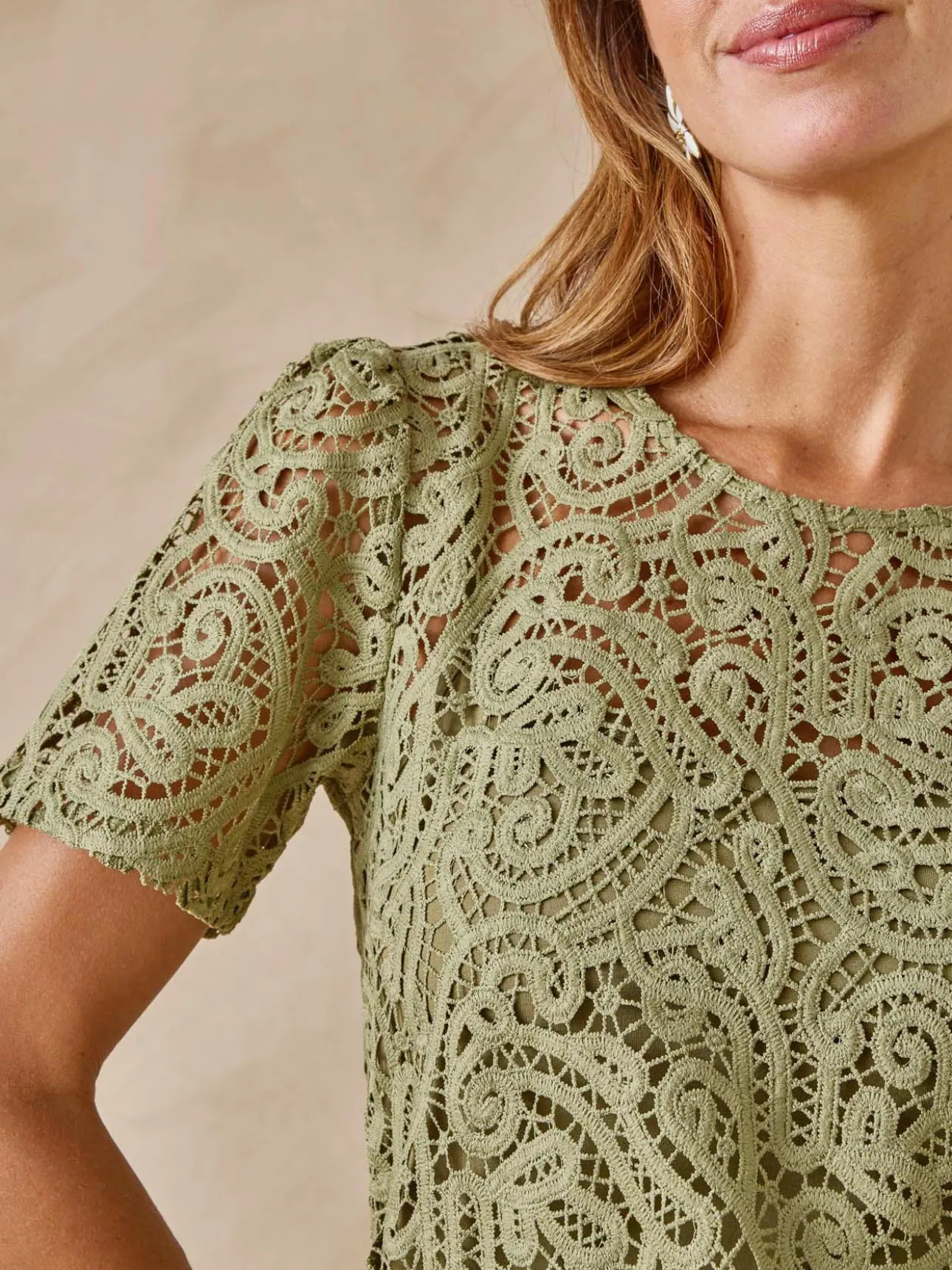 Tee-shirt macramé col rond