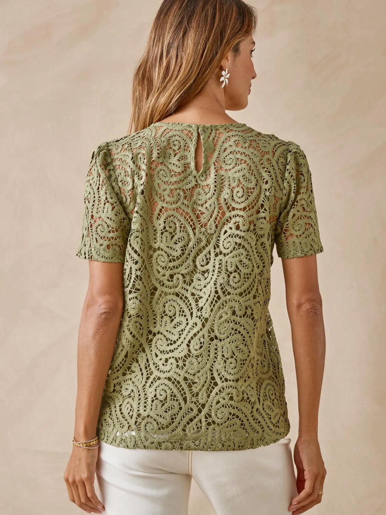 Tee-shirt macramé col rond
