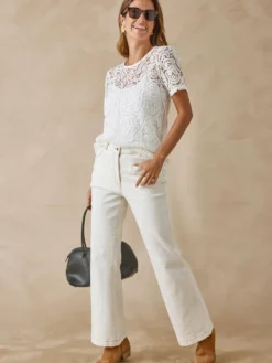 Tee-shirt macramé col rond
