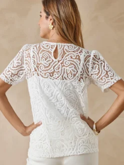 Tee-shirt macramé col rond
