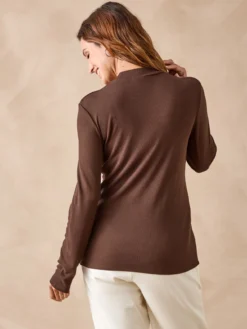 Tee-shirt maille côtelée manches longues