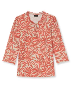 Tee-shirt maille gaufrée col volanté