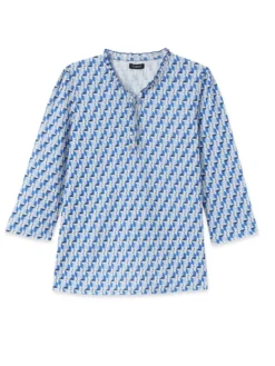 Tee-shirt maille gaufrée col volanté